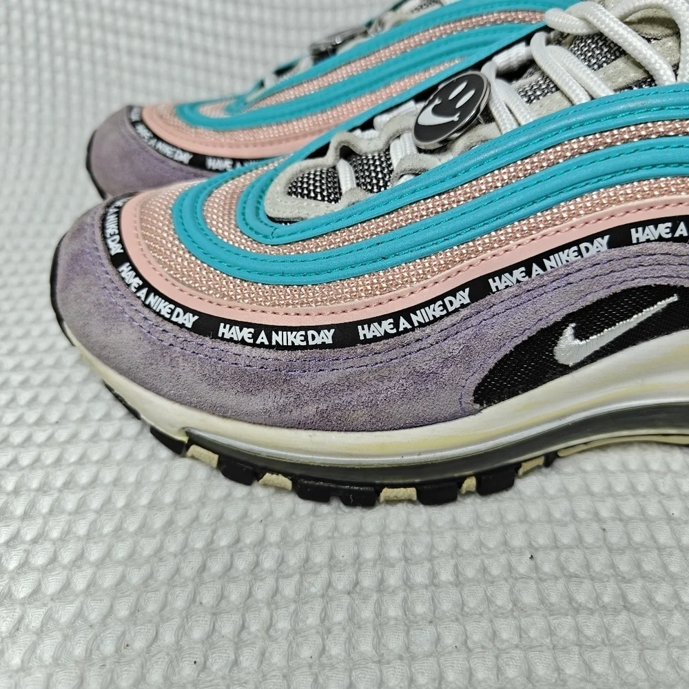 Nike Air Max 97 'Have a Nike Day' Purple White Black Coral Sneaker Youth Size 6Y
